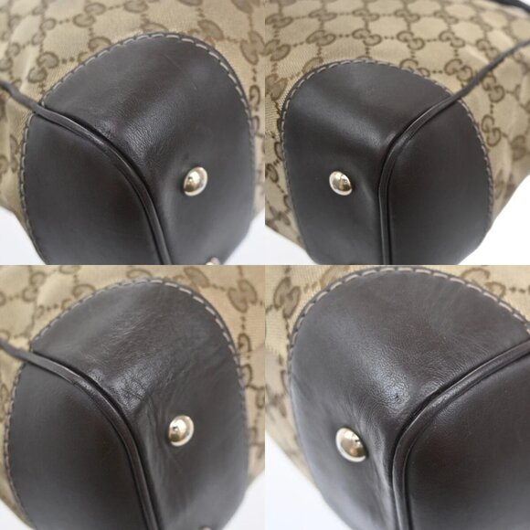 GUCCI GG Pattern Sherry Shoulder Tote Bag Canvas Leather Brown Italy 02EE983 - Picture 7 of 16